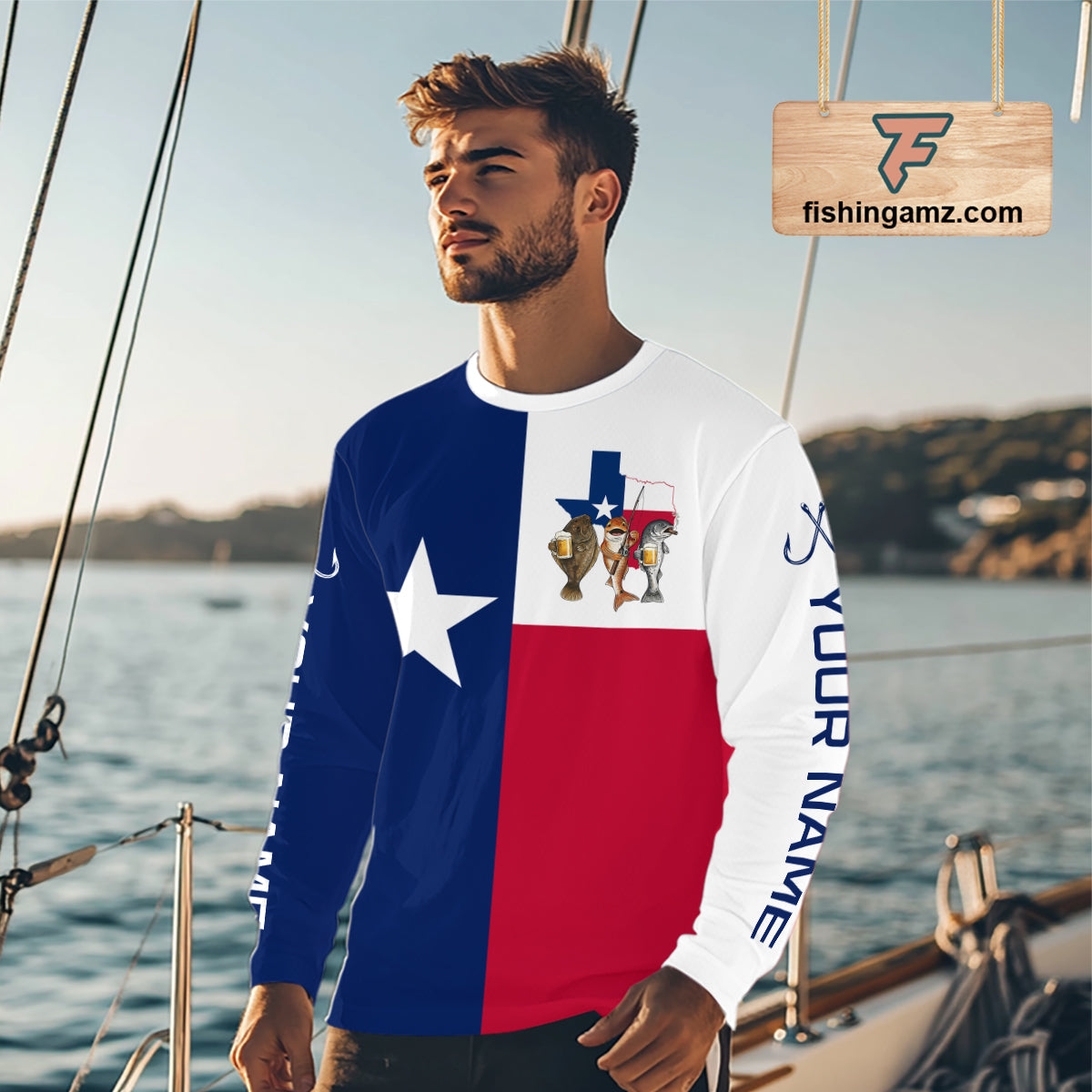 Texas Slam Fishing Shirts Long Sleeve For Men, Personalized Inshore Slam Fishing Team Jersey NHT846