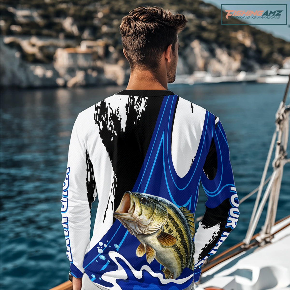 Bass Fishing Jersey Personalized Name Fishing Shirt, Angler Tournament Fishing Apparel NHT867