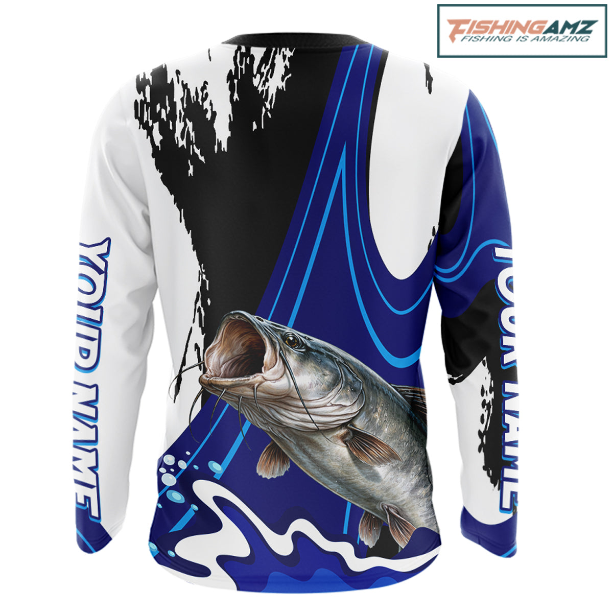 Catfish fishing jersey personalized name long sleeve UV protection fishing shirt