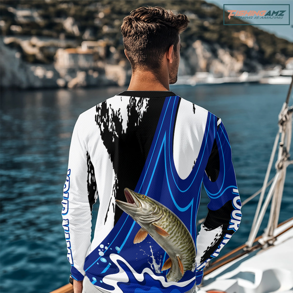 Musky Fishing Jersey Personalized Name Fishing Shirt, Angler Tournament Fishing Apparel NHT870