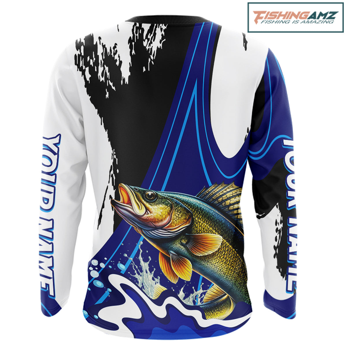 Walleye Fishing Jersey Personalized Name Fishing Shirt, Angler Tournament Fishing Apparel NHT871