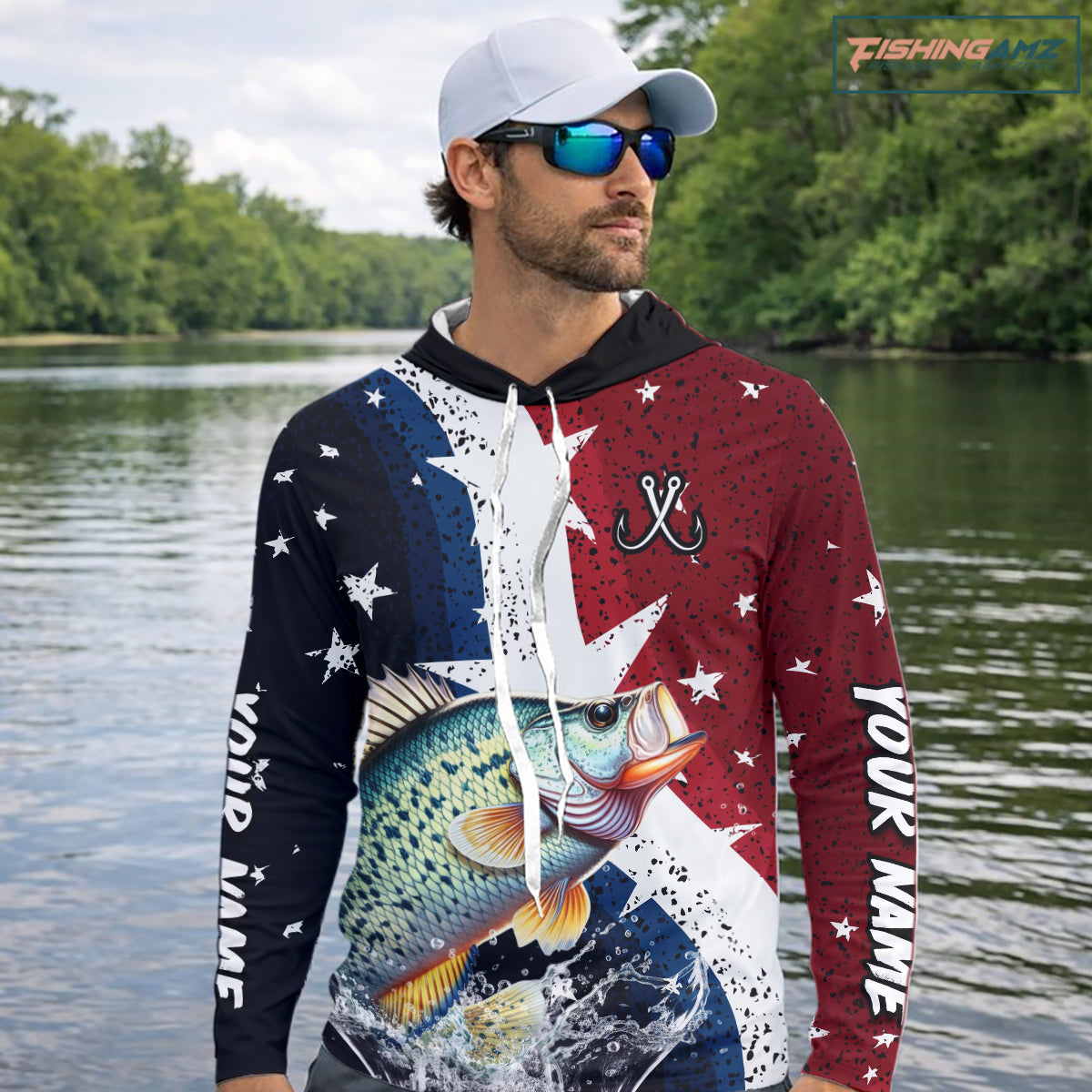 Personalized Texas Flag Crappie Fishing Shirt Jerseys, Texas Crappie Fishing Shirts Long Sleeve Hooded For Men NHT759