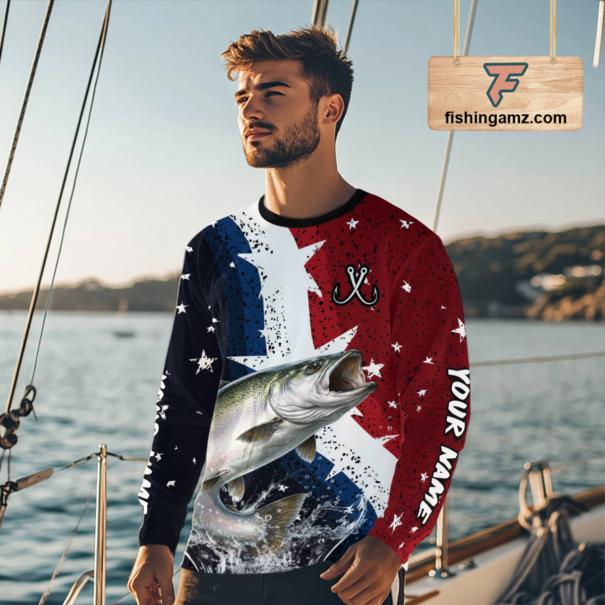 Personalized Texas Flag Chinook Salmon Fishing Shirt Jerseys, Texas Chinook Salmon Fishing Shirts Long Sleeve For Men NHT761