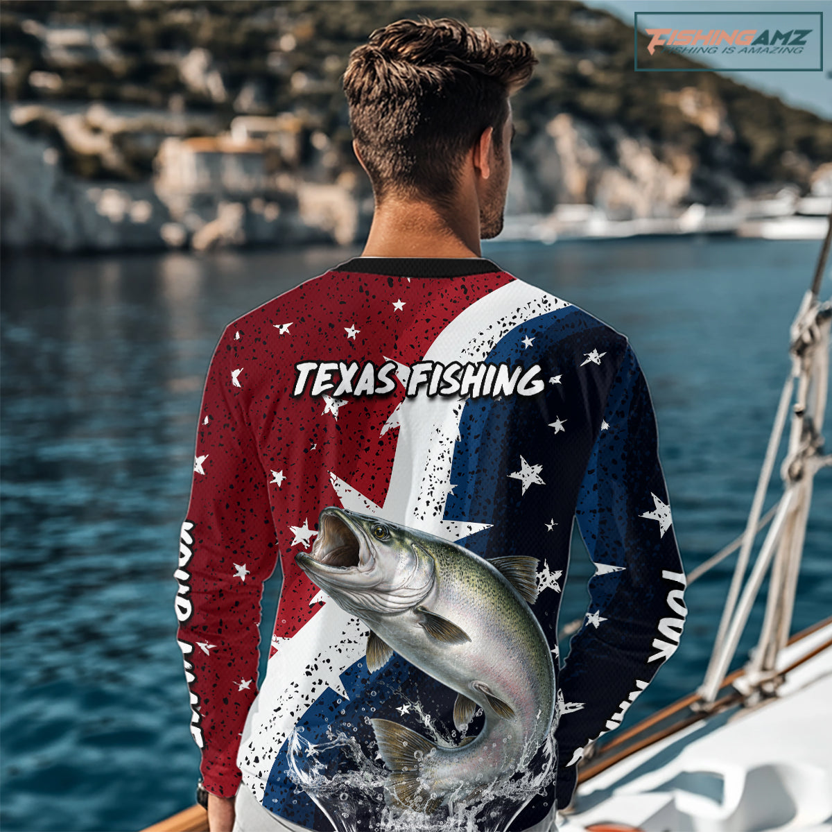 Personalized Texas Flag Chinook Salmon Fishing Shirt Jerseys, Texas Chinook Salmon Fishing Shirts Long Sleeve For Men NHT761