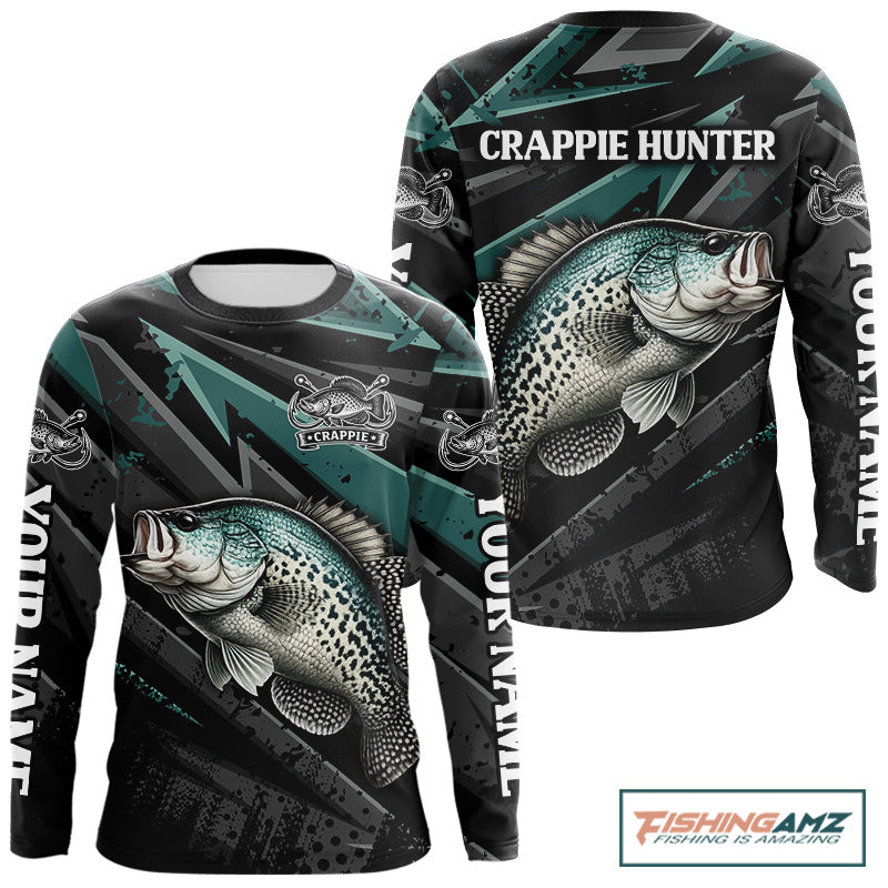 Crappie Custom Long Sleeve Performance Fishing Shirts, Crappie Hunter Fishing Shirt NHT525