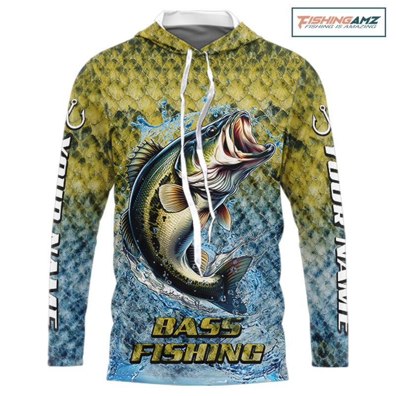 Largemouth Bass Fishing Shirts Long Sleeve, Beautiful Bass Fishing Shirts For Men NHT403