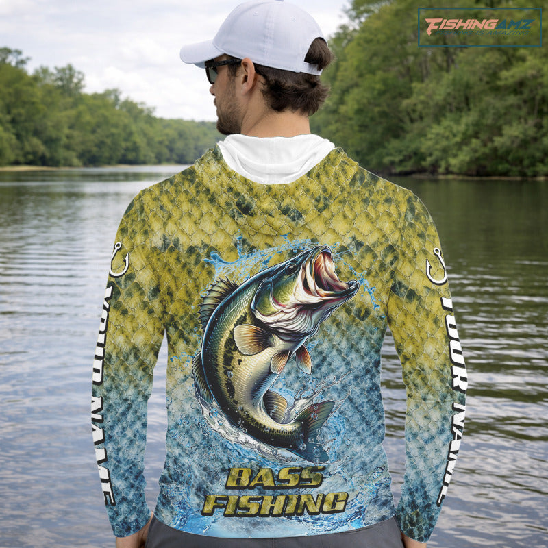 Largemouth Bass Fishing Shirts Long Sleeve, Beautiful Bass Fishing Shirts For Men NHT403