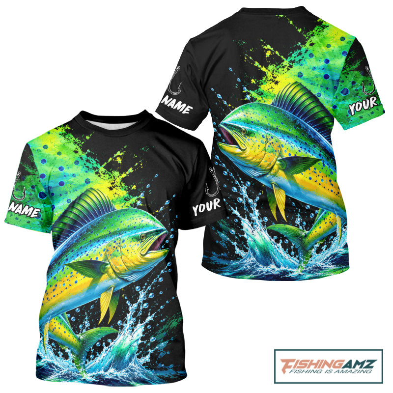Mahi Mahi Fishing Jersey, Dolphin Fish Short Sleeve Shirt, Sport Fishing Shirt For Men NHT1535