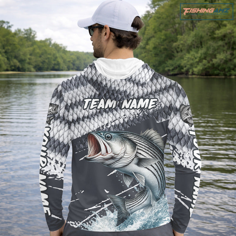 Striped Bass Striper Fishing Custom Performance Fishing Shirts, Fishing Jersey Shirt NHT537