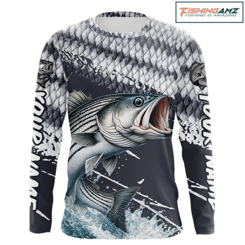 Striped Bass Striper Fishing Custom Performance Fishing Shirts, Fishing Jersey Shirt NHT537