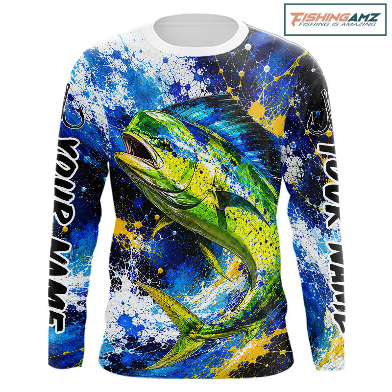 Custom Mahi Mahi Fishing Jersey – Saltwater Fishing Shirt Long Sleeve For Men