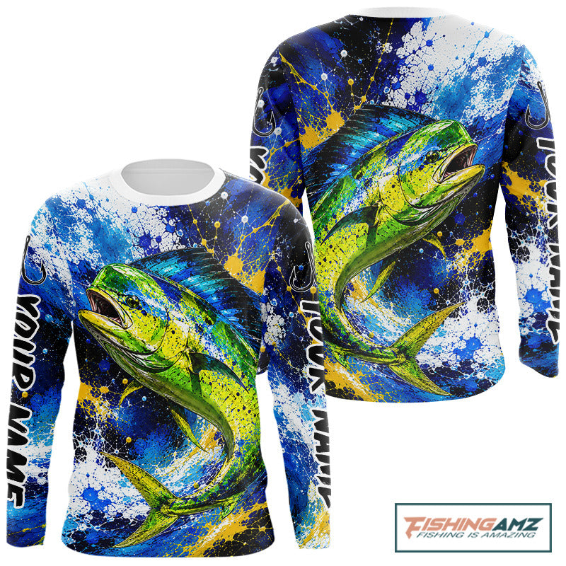 Custom Mahi Mahi Fishing Jersey – Saltwater Fishing Shirt Long Sleeve For Men