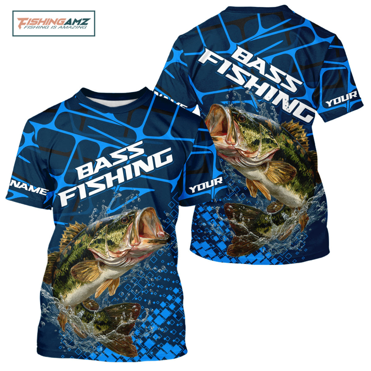 Largemouth Bass Fishing, Bass Fishing T-Shirts , Fishing Gift | Blue NHT385