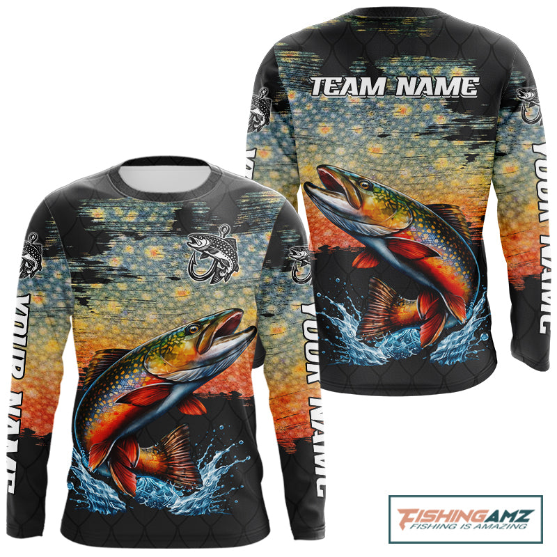 Brook Trout Fishing Shirt Long Sleeve Custom Fishing Jerseys, Trout Fishing Shirts NHT417