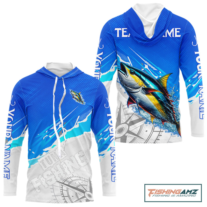Tuna Fishing Custom Fishing Shirts Long Sleeve For Men, Tuna Saltwater Fishing Shirt NHT645