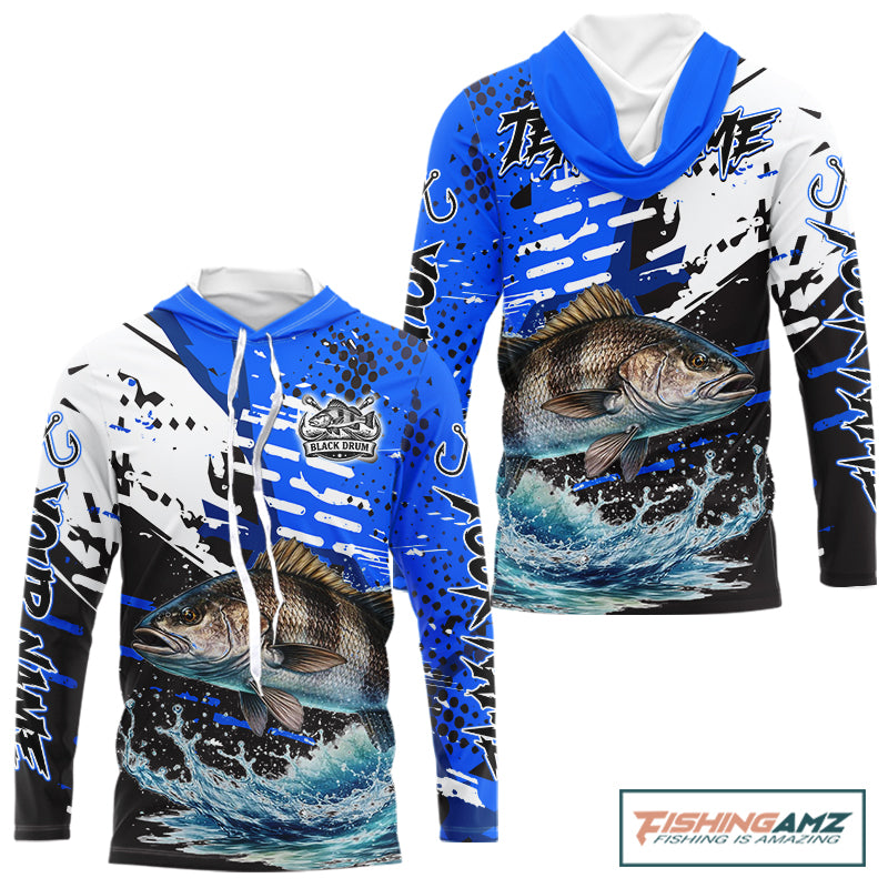 Personalized Black Drum Fishing Jerseys For Fishing Team, Tournament Fishing Shirts NHT448
