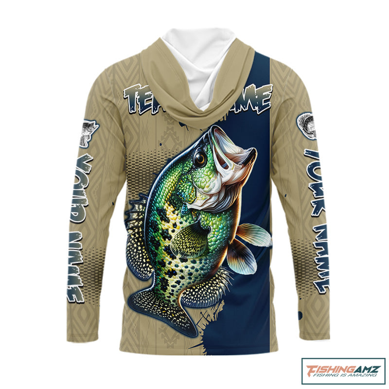Personalized crappie fishing shirt long sleeve Hooded for men, crappie fishing jersey