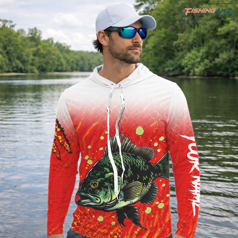 Personalized Crappie Fishing Jerseys For Fishing Team, Custom Name Fishing Shirts Long Sleeve Hooded NBT409