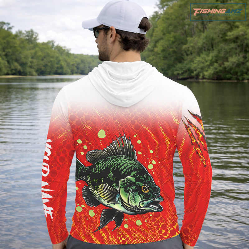 Personalized Crappie Fishing Jerseys For Fishing Team, Custom Name Fishing Shirts Long Sleeve Hooded NBT409