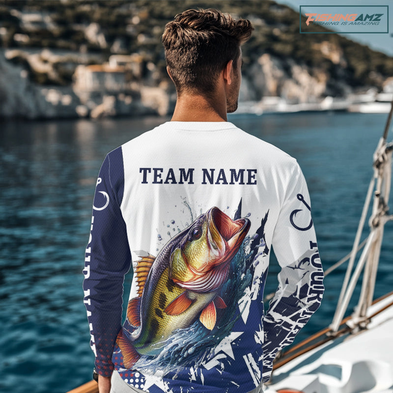 Bass Fishing 3D Texas Flag Western Shirts Customize Bass Fishing Jerseys, Sun Protection Shirts NBT738