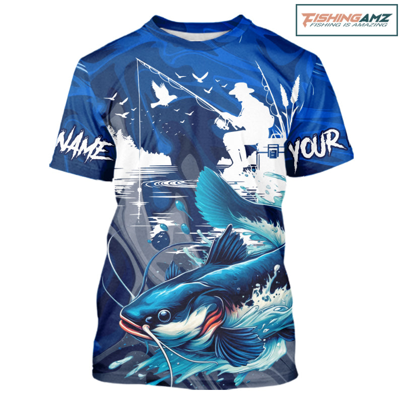 Catfish Fishing Jersey Custom Name Fishing T-Shirts, Camo Catfish Fishing Shirt For Team NBT847