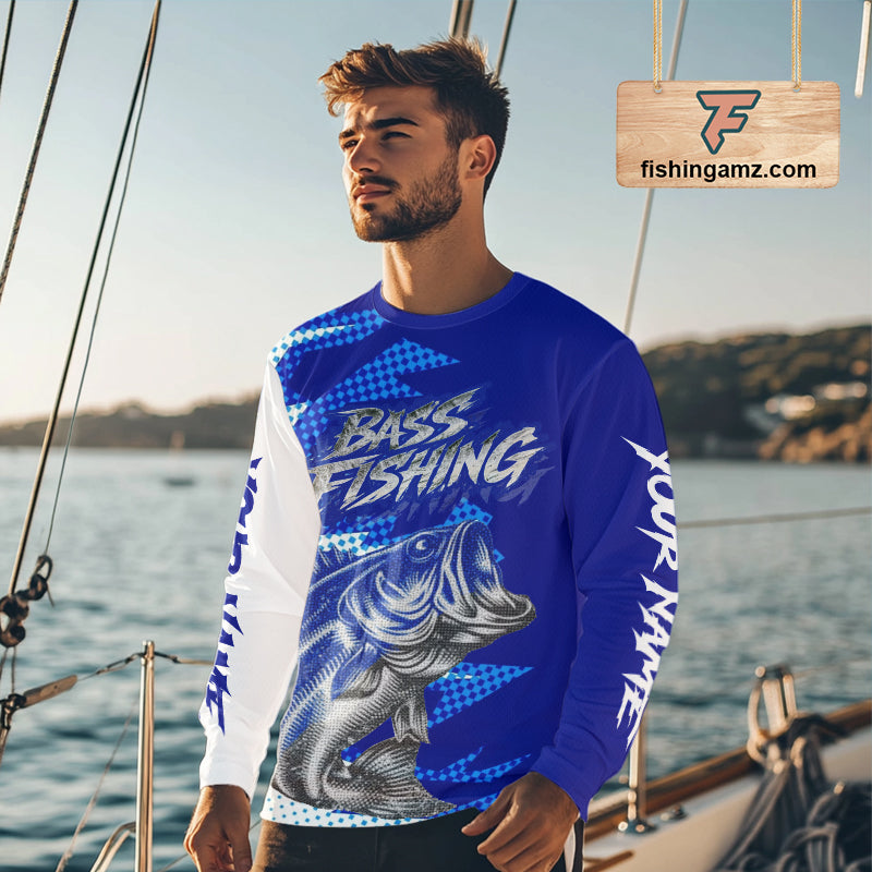 Personalized Bass Fishing Shirts, Bass Fishing Shirts Long Sleeve Fishing Tournament Shirts NBT437