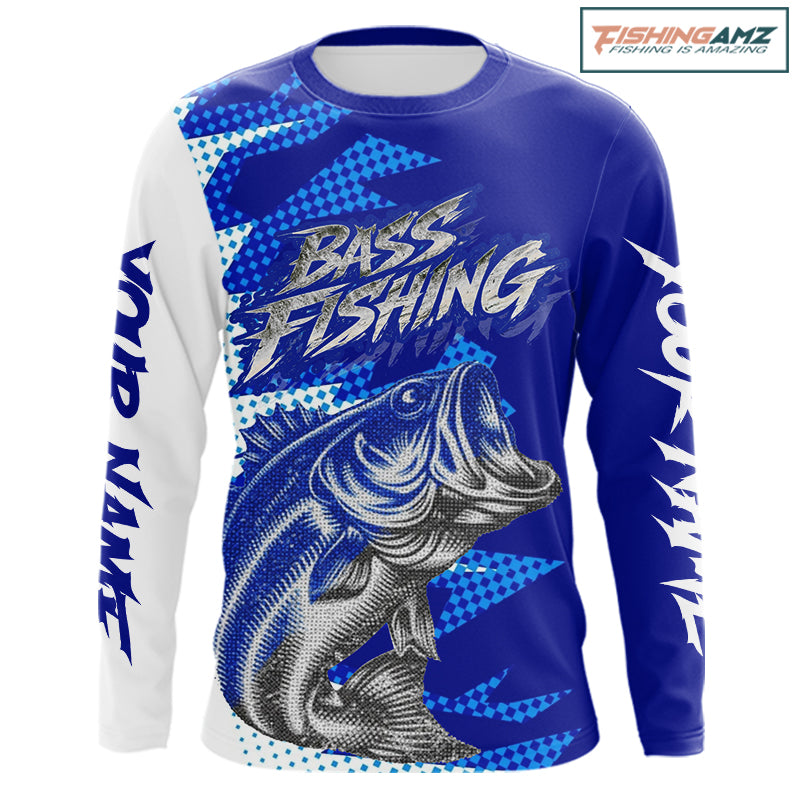 Personalized Bass Fishing Shirts, Bass Fishing Shirts Long Sleeve Fishing Tournament Shirts NBT437