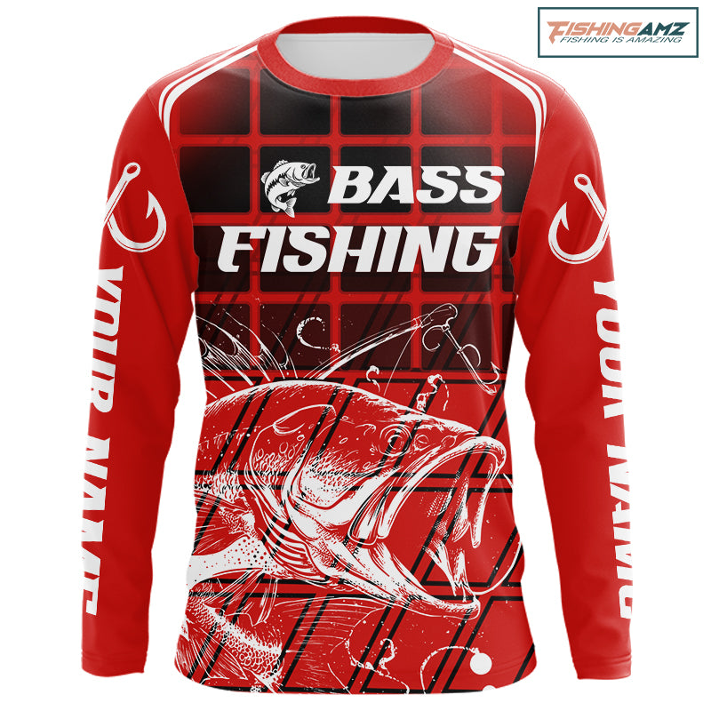 Largemouth Bass Fishing Shirts Long Sleeve Fishing Tournament Jerseys, Fishing Gifts NBT356