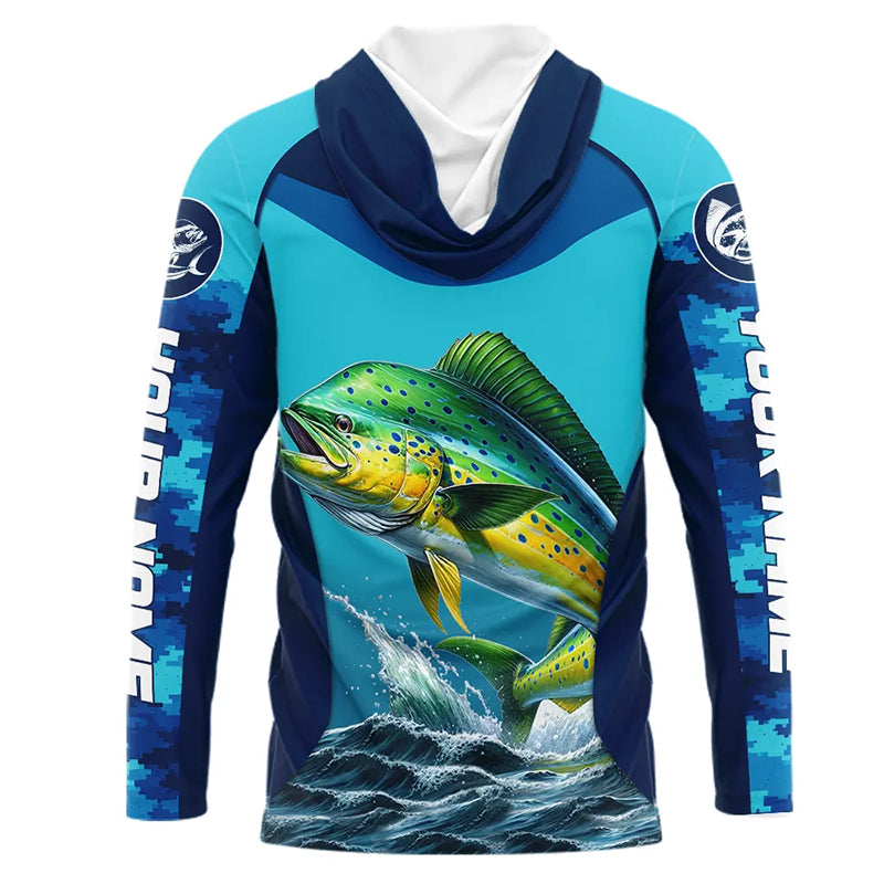 Custom Mahi Mahi Fishing Shirts For Team, Saltwater Performance Fishing Shirt NBT350