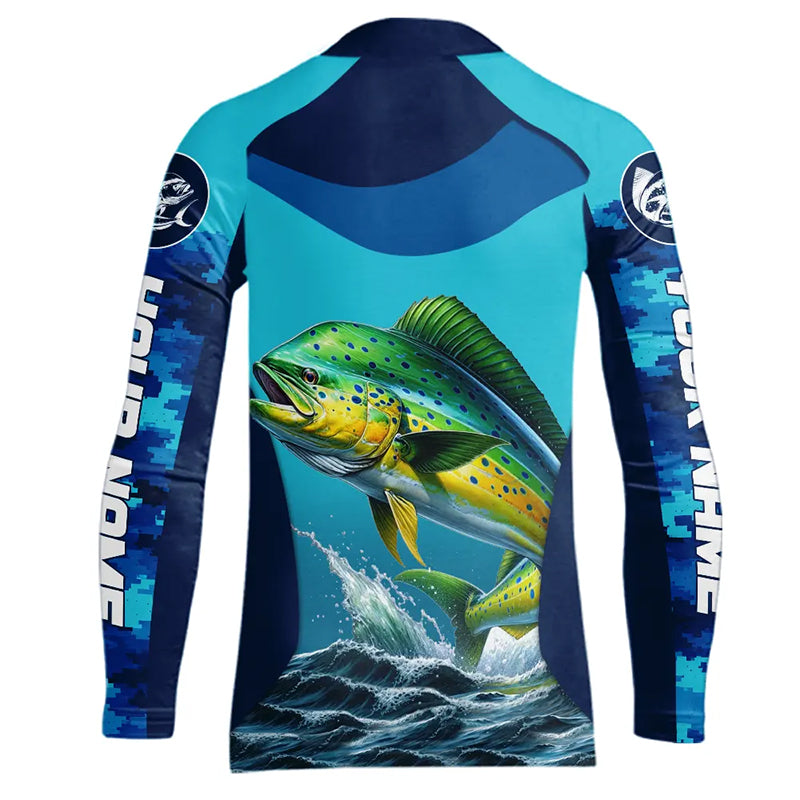 Custom Mahi Mahi Youth Fishing Shirts, Saltwater Youth Performance Fishing Shirts NBT350