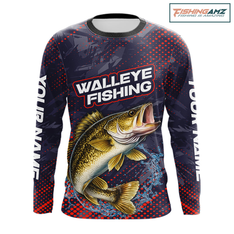Personalized Walleye Fishing Shirts Purple Camo, Walleye Fishing Tounament Shirts NBT443