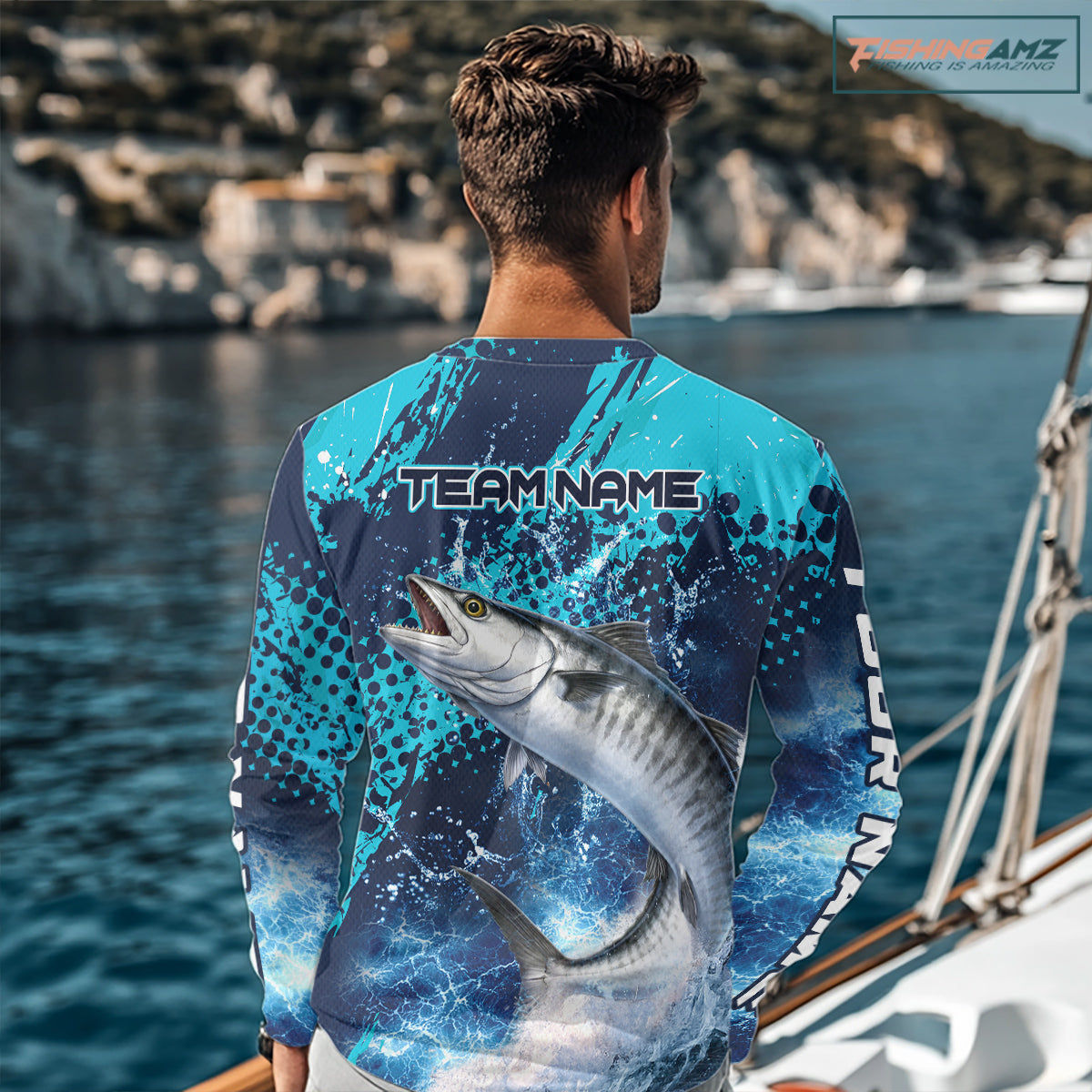 Thunder Lightning King Mackerel Performance Fishing Shirts, King Mackerel Offshore Fishing Shirts NBT453
