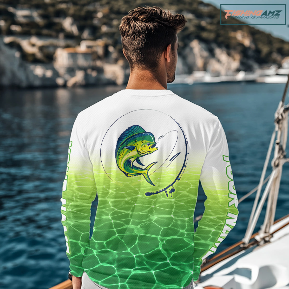 Custom Mahi Mahi Fishing Long Sleeve Performance Fishing Shirts, Mahi Mahi Saltwater Fishing Shirt NBT621