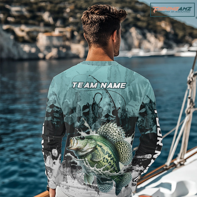 Personalized Crappie Fishing Jersey, Team Crappie Fishing Long Sleeve Tournament Shirts NBT694