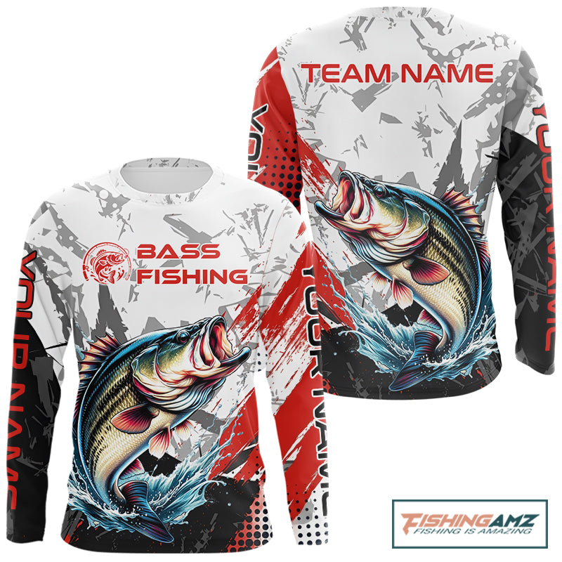 Personalized Bass Fishing Jerseys, Custom Long Sleeve Bass Fishing Tournament Fishing Shirt NBT793