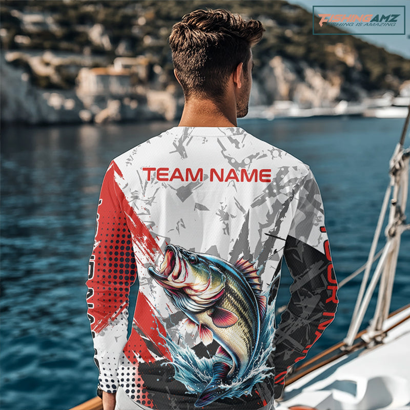 Personalized Bass Fishing Jerseys, Custom Long Sleeve Bass Fishing Tournament Fishing Shirt NBT793