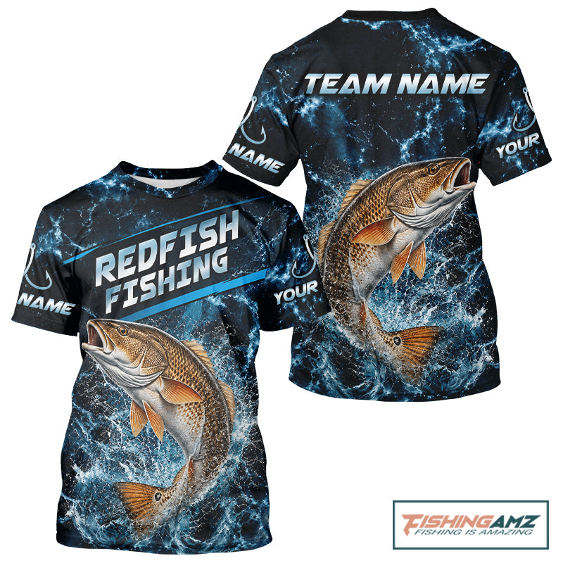 Custom Redfish Fishing Camo Fishing T-Shirts, Personalized Redfish Fishing Team Jerseys NBT1032