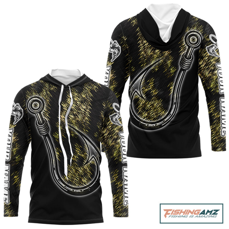 Custom Fish Hooks Bass Fishing Tournament Shirts with Hood, Bass Fishing Shirts NBT454
