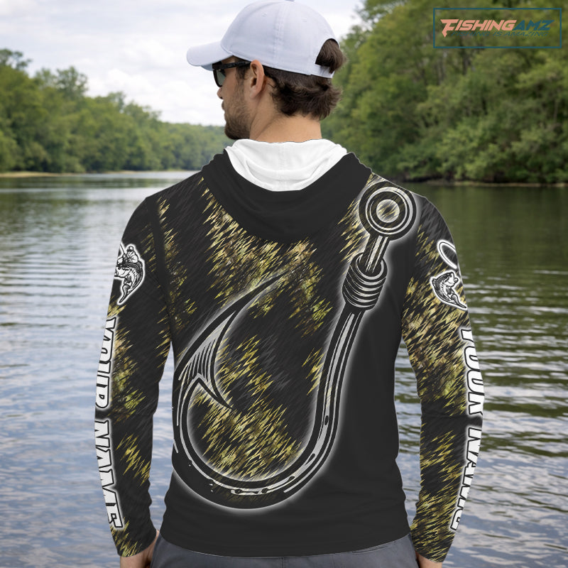 Custom Fish Hooks Bass Fishing Tournament Shirts with Hood, Bass Fishing Shirts NBT454