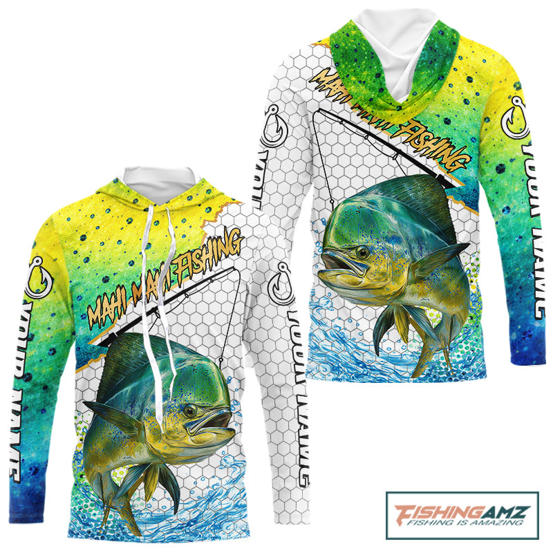 Custom name option on left and right sleeves great for captains, fishing teams, and families