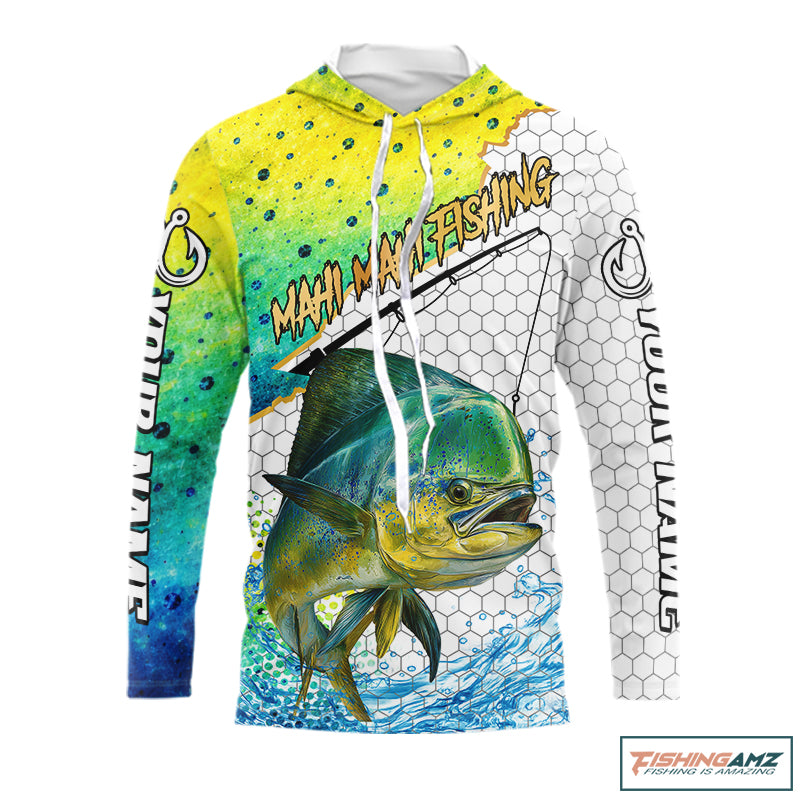 Mahi Mahi UPF long sleeve offshore fishing shirt front view