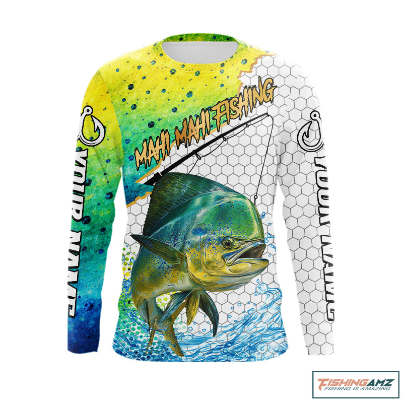 Mahi Mahi UPF long sleeve offshore fishing shirt front view
