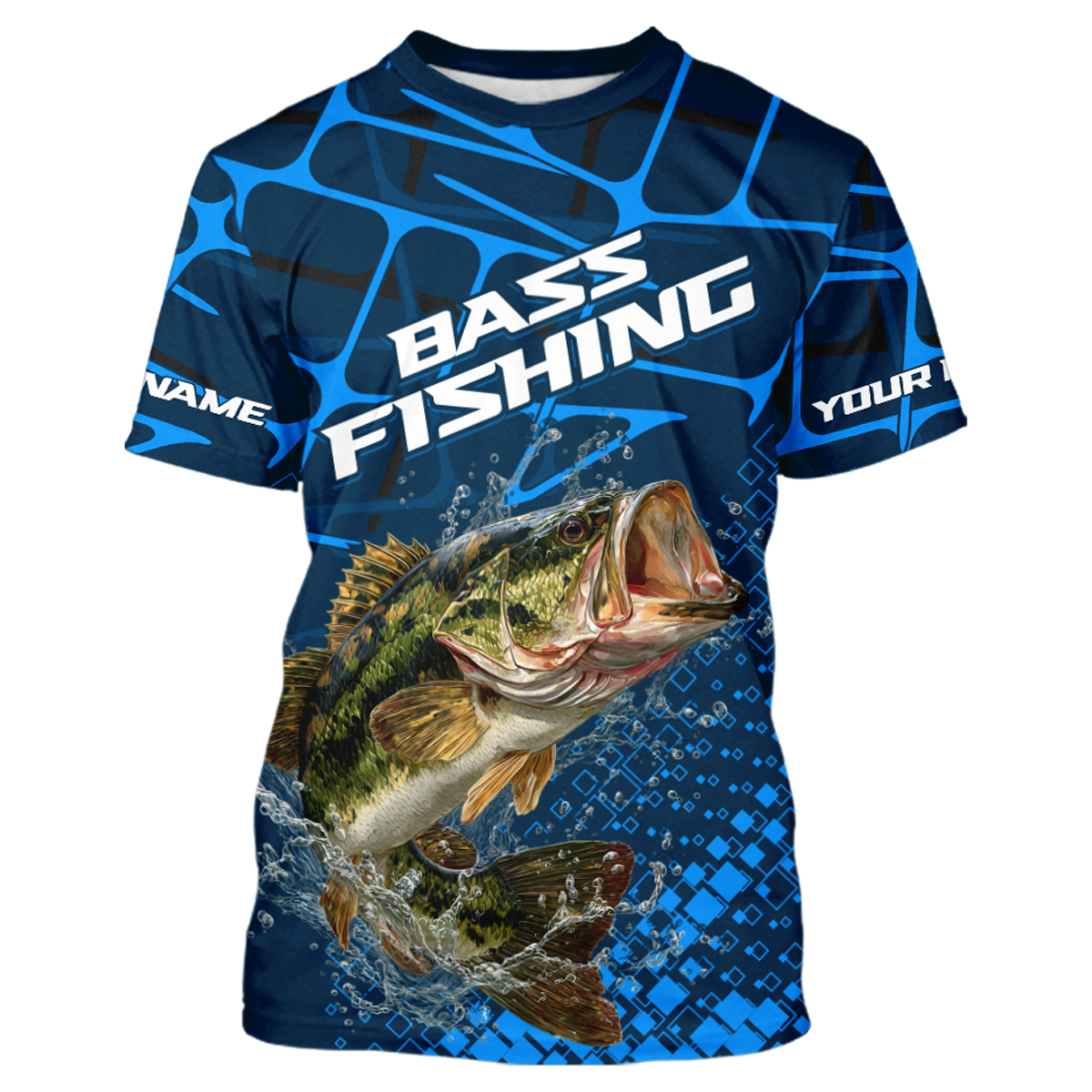 Largemouth Bass Fishing, Bass Fishing T-Shirts , Fishing Gift | Blue NHT385
