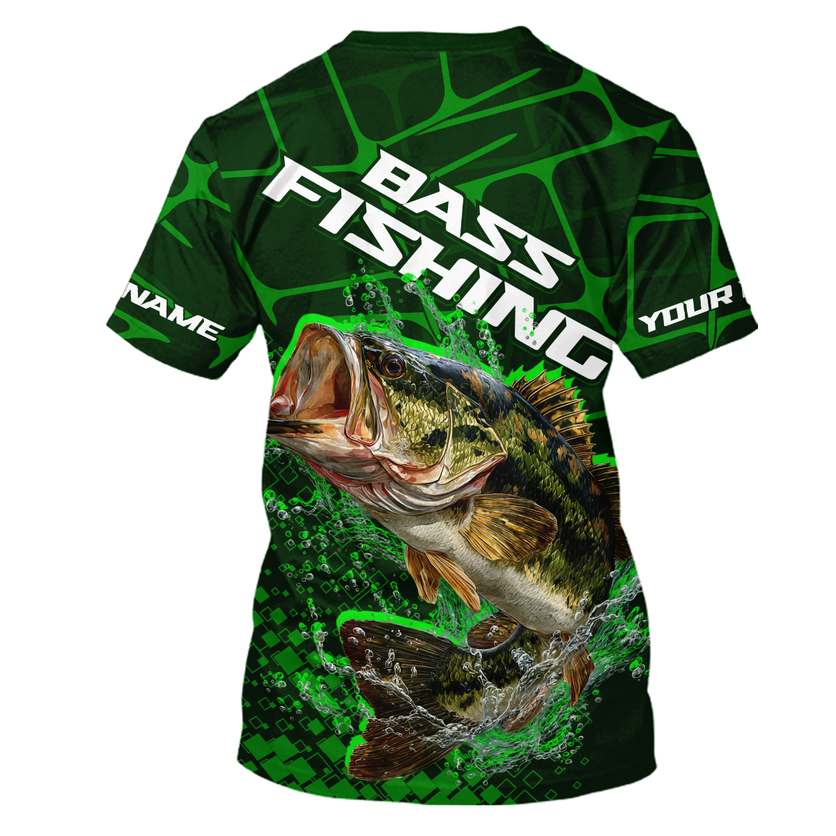 Largemouth Bass Fishing, Fishing T-Shirts Scale, Fishing Gift | Green NHT392