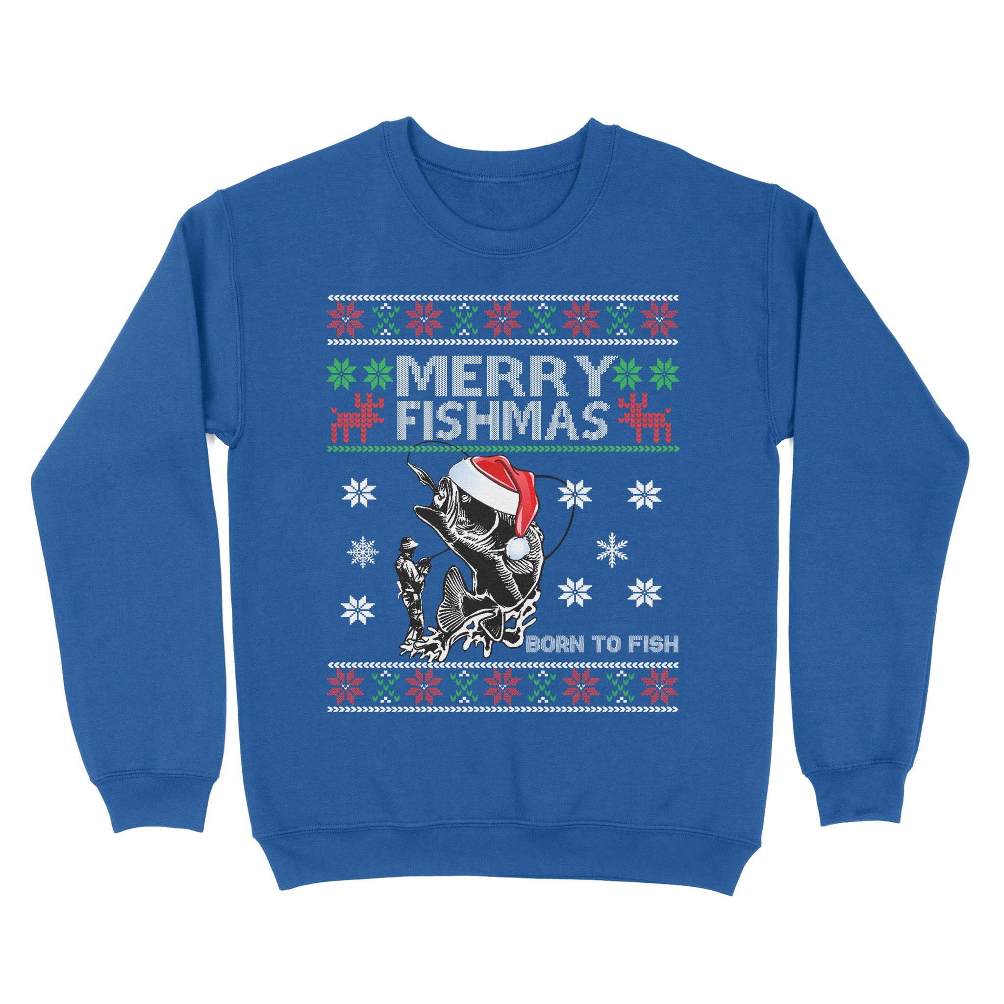 Funny Merry Fishmas Fishing Fisherman Angling Christmas Xmas Gifts Ugly Standard Sweatshirt FSD2509