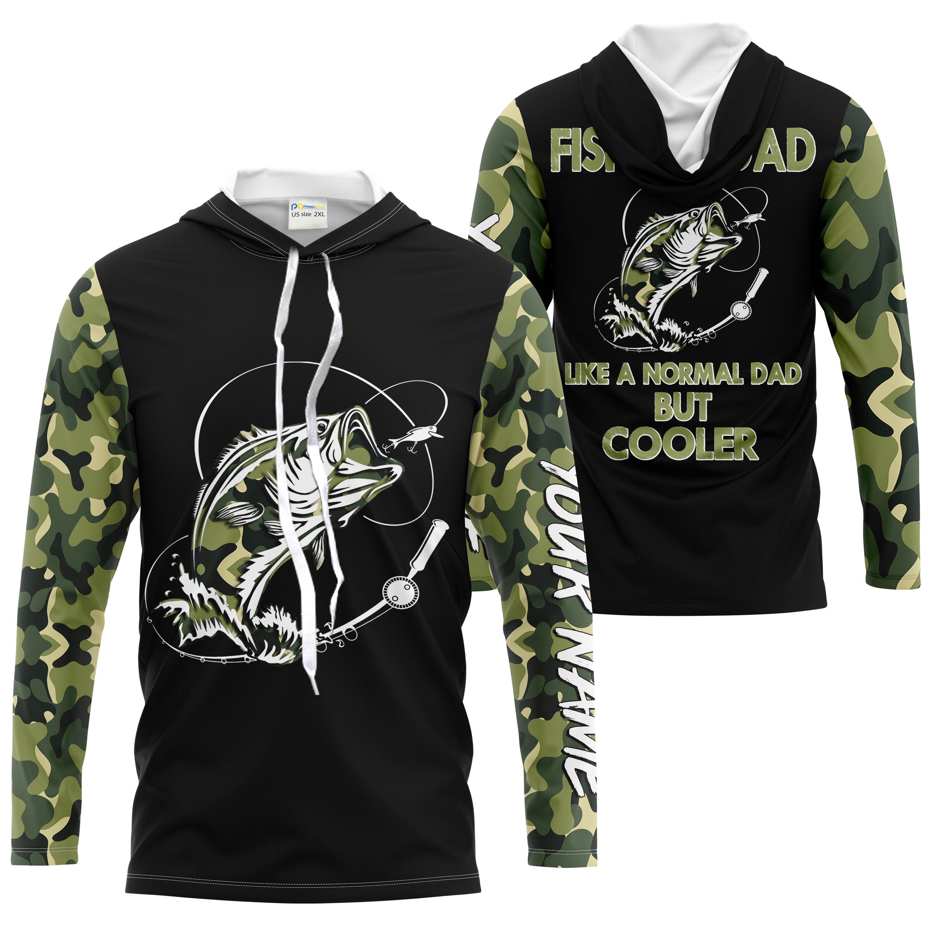 Bass Fishing Dad Like A Normal Dad But Cooler camo Custom long sleeves fishing shirt NPQ112