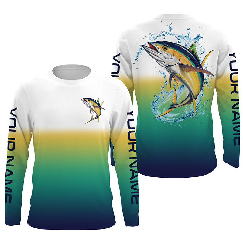 Yellowfin Tuna Custom Long Sleeve Performance Shirts, Tuna