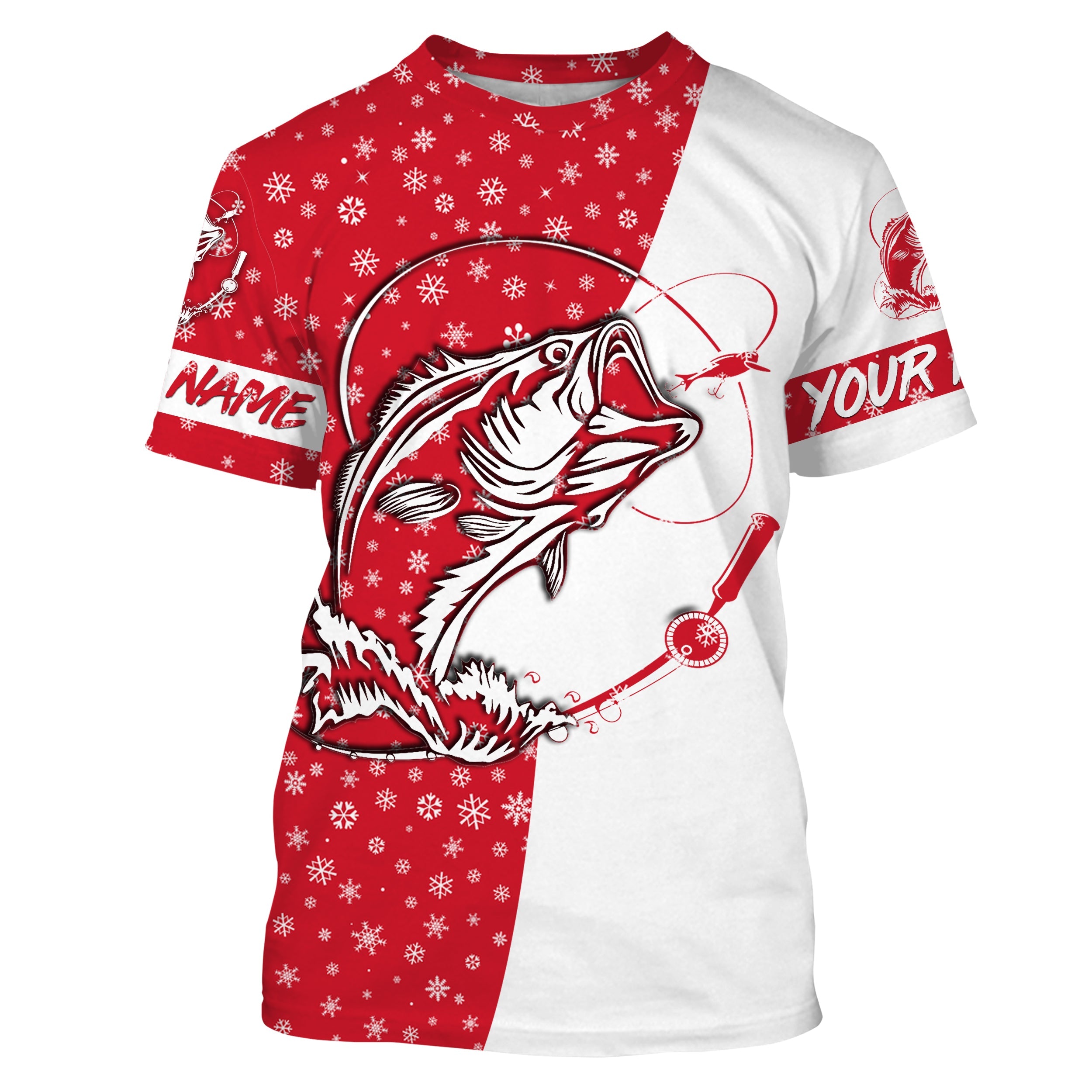 Bass Fishing Christmas Custom UV Protection Fishing T Shirts Bass Fishing Christmas gifts IPHW1711