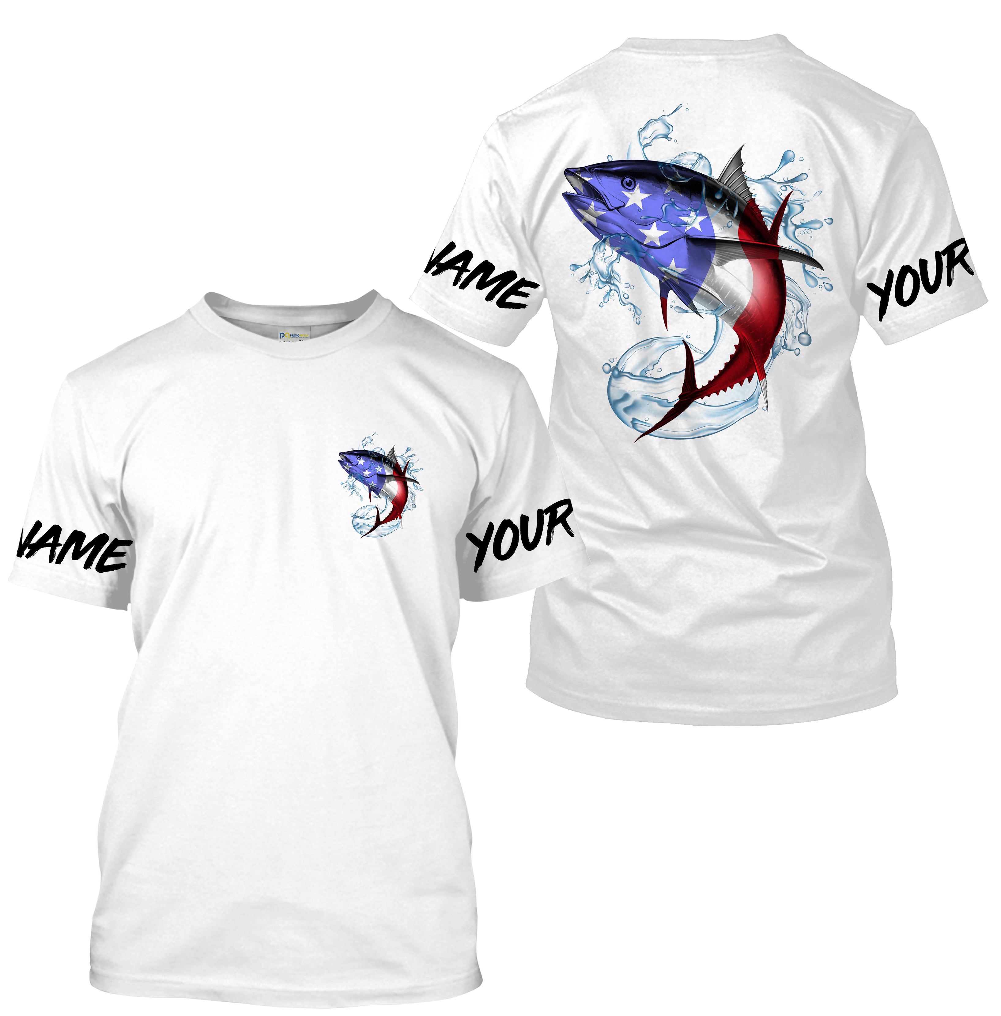 Tuna Fishing American Flag Custom performance Fishing T Shirts, Patriotic Fishing gifts - HPW161