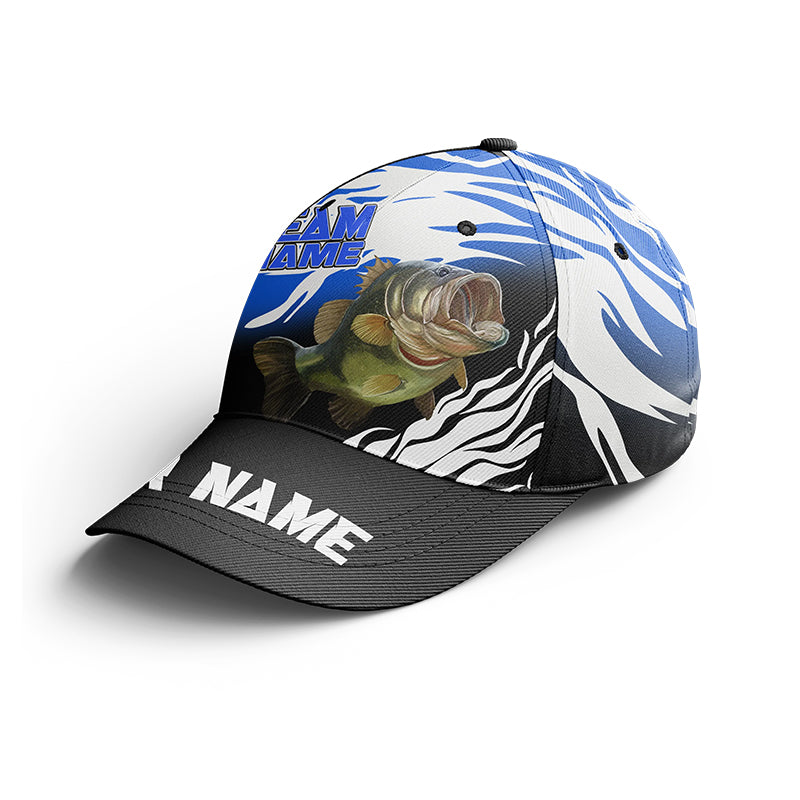 Custom Name Bass Fishing Hat, Bass Fishing Baseball Cap For Fishing Team IPHW5104